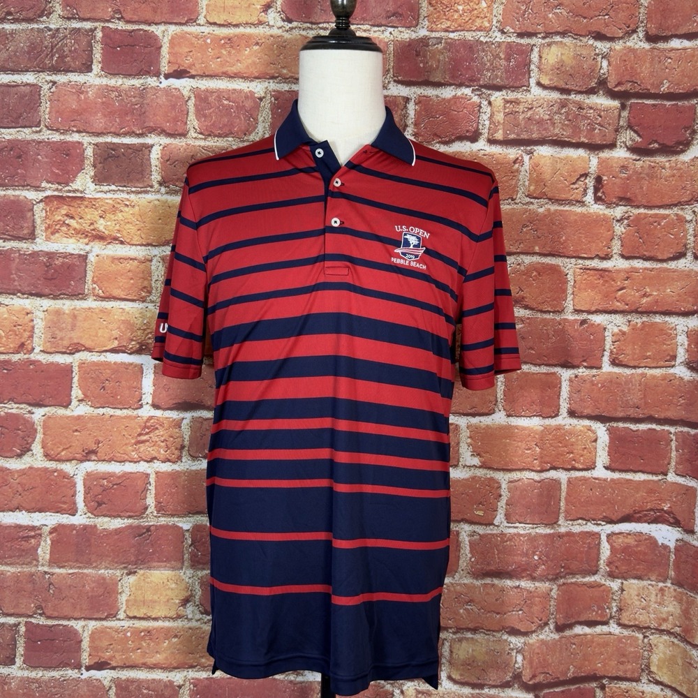 Polo Golf Ralph Lauren Shirt Men's M Striped US Open 2019 Pebble Beach USGA